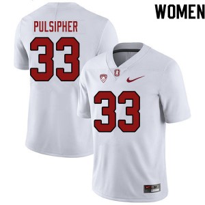 Women Anson Pulsipher White Cardinal College Football #33 Jersey 256867-896