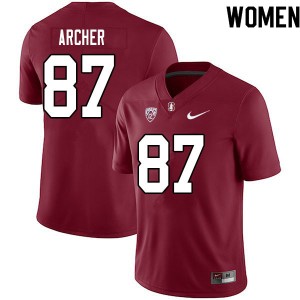 Women Bradley Archer Cardinal Cardinal College Football #87 Jersey 150715-218