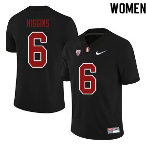Women Elijah Higgins Black Stanford Cardinal College Football #6 Jersey 932249-499
