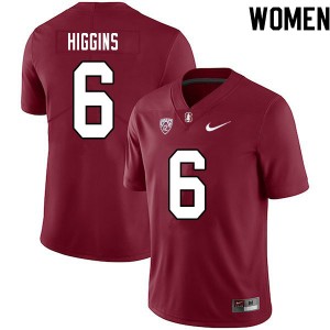 Women Elijah Higgins Cardinal Stanford University College Football #6 Jersey 321887-602