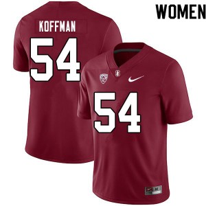 Women Jake Koffman Cardinal Cardinal College Football #54 Jersey 368869-627