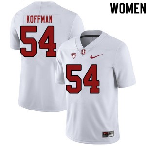Women Jake Koffman White Stanford College Football #54 Jersey 147541-281