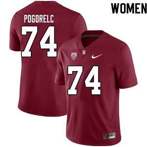 Women James Pogorelc Cardinal Cardinal College Football #74 Jersey 166713-973