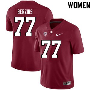 Women Logan Berzins Cardinal Stanford Cardinal College Football #77 Jersey 917832-411