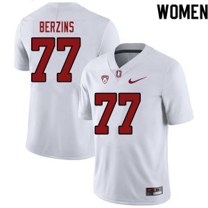 Women Logan Berzins White Stanford Cardinal College Football #77 Jersey 273348-472
