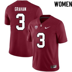 Women Marcus Graham Cardinal Cardinal College Football #3 Jersey 451885-114