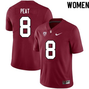 Women Nathaniel Peat Cardinal Cardinal College Football #8 Jersey 701650-956