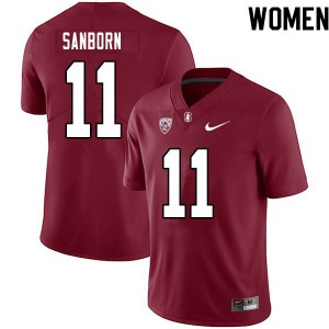 Women Ryan Sanborn Cardinal Cardinal College Football #11 Jersey 570547-327
