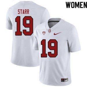 Women Silas Starr White Stanford College Football #19 Jersey 209925-189