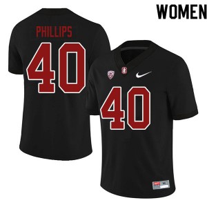 Women Tobin Phillips Black Stanford University College Football #40 Jersey 637835-796