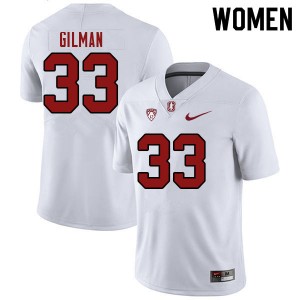 Women Alaka'i Gilman White Stanford University College Football #33 Jersey 286524-844