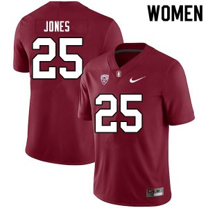 Women Brandon Jones Cardinal Stanford University College Football #25 Jersey 342714-677