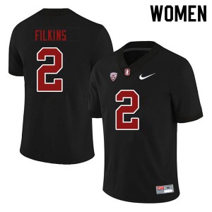 Women Casey Filkins Black Stanford Cardinal College Football #2 Jersey 125739-244