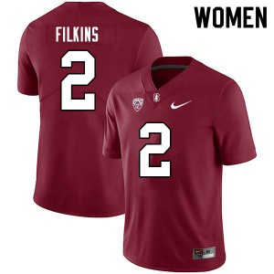 Women Casey Filkins Cardinal Stanford University College Football #2 Jersey 401780-101