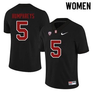 Women John Humphreys Black Stanford University College Football #5 Jersey 433984-295