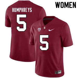 Women John Humphreys Cardinal Stanford University College Football #5 Jersey 737379-240