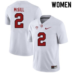 Women Jonathan McGill White Stanford University College Football #2 Jersey 476475-326