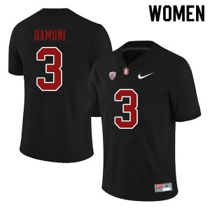 Women Levani Damuni Black Stanford University College Football #3 Jersey 243629-791