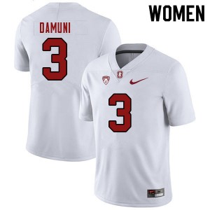 Women Levani Damuni White Cardinal College Football #3 Jersey 566225-229