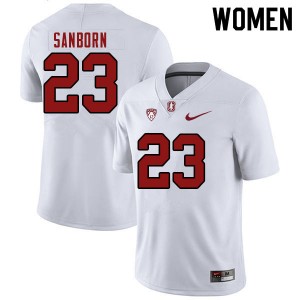 Women Ryan Sanborn White Stanford Cardinal College Football #23 Jersey 454526-514