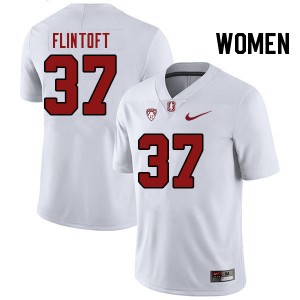 Women Aidan Flintoft White Stanford Cardinal College Football #37 Jersey 136230-414