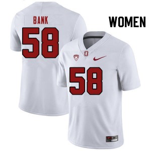 Women Alec Bank White Stanford College Football #58 Jersey 797840-114