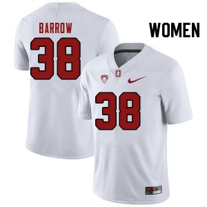 Women Brendon Barrow White Cardinal College Football #38 Jersey 381379-731