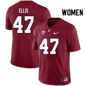 Women Caleb Ellis Cardinal Cardinal College Football #47 Jersey 682874-762