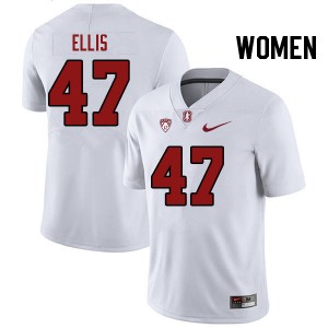 Women Caleb Ellis White Stanford University College Football #47 Jersey 442294-270