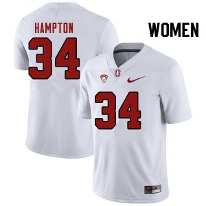 Women Caleb Hampton White Stanford College Football #34 Jersey 855269-570