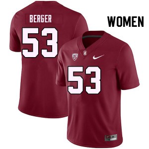Women Carson Berger Cardinal Stanford College Football #53 Jersey 224266-350