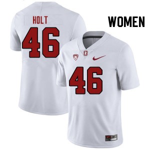 Women Chico Holt White Stanford University College Football #46 Jersey 916853-778