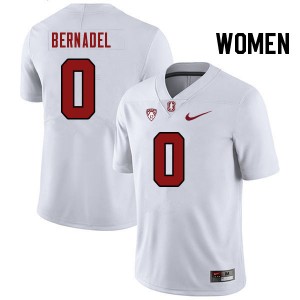 Women Gaethan Bernadel White Stanford Cardinal College Football #0 Jersey 347864-136