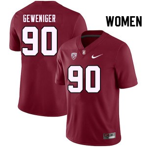 Women Gavin Geweniger Cardinal Cardinal College Football #90 Jersey 784241-863