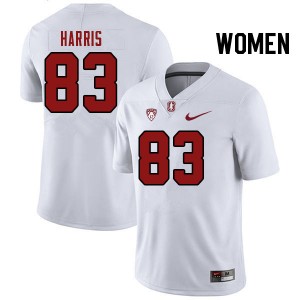 Women Jackson Harris White Stanford College Football #83 Jersey 252492-354