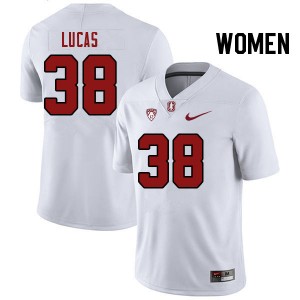 Women Kale Lucas White Stanford Cardinal College Football #38 Jersey 180204-836