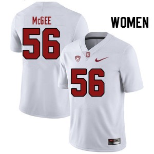 Women Miles McGee White Stanford College Football #56 Jersey 693934-935