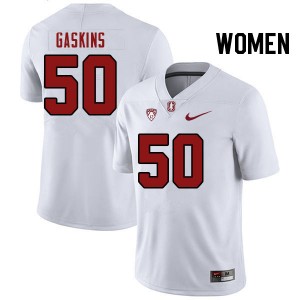 Women R.J. Gaskins White Stanford University College Football #50 Jersey 712536-139