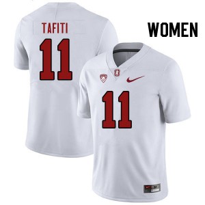 Women Tevarua Tafiti White Stanford Cardinal College Football #11 Jersey 703918-189