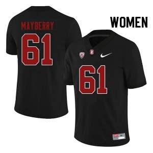Women Trevor Mayberry Black Stanford University College Football #61 Jersey 128155-513