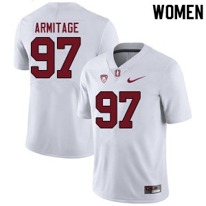 Women Aaron Armitage White Cardinal College Football #97 Jersey 839894-741