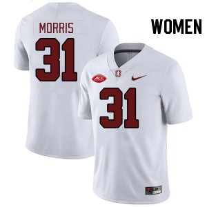 Women Aaron Morris White Stanford 2024 ACC Conference College Football #31 Jersey 132346-756