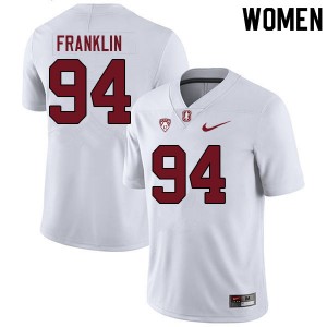 Women Anthony Franklin White Stanford University College Football #94 Jersey 131650-651