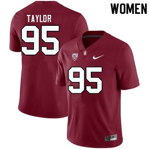 Women Aristotle Taylor Cardinal Cardinal College Football #95 Jersey 139429-274