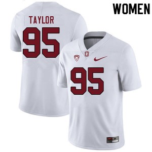 Women Aristotle Taylor White Stanford Cardinal College Football #95 Jersey 102797-806