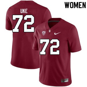 Women Austin Uke Cardinal Stanford University College Football #72 Jersey 126079-353