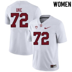 Women Austin Uke White Stanford Cardinal College Football #72 Jersey 721702-584