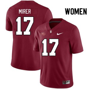 Women Charlie Mirer Cardinal Stanford University 2024 ACC Conference College Football #17 Jersey 867305-848