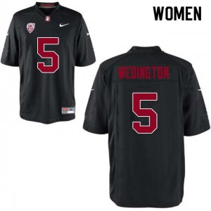 Women Connor Wedington Black Stanford Cardinal College Football #5 Jersey 773823-409