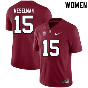 Women Connor Weselman Cardinal Stanford College Football #15 Jersey 855613-964